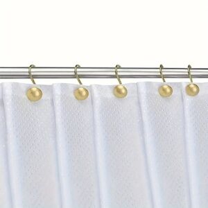 Elegant Set of 12 Gold Shower Curtain Hooks
